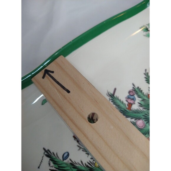 Spode Christmas Tree Plate 11" Triangle Serving Platter Dish Tray England - Picture 11 of 13